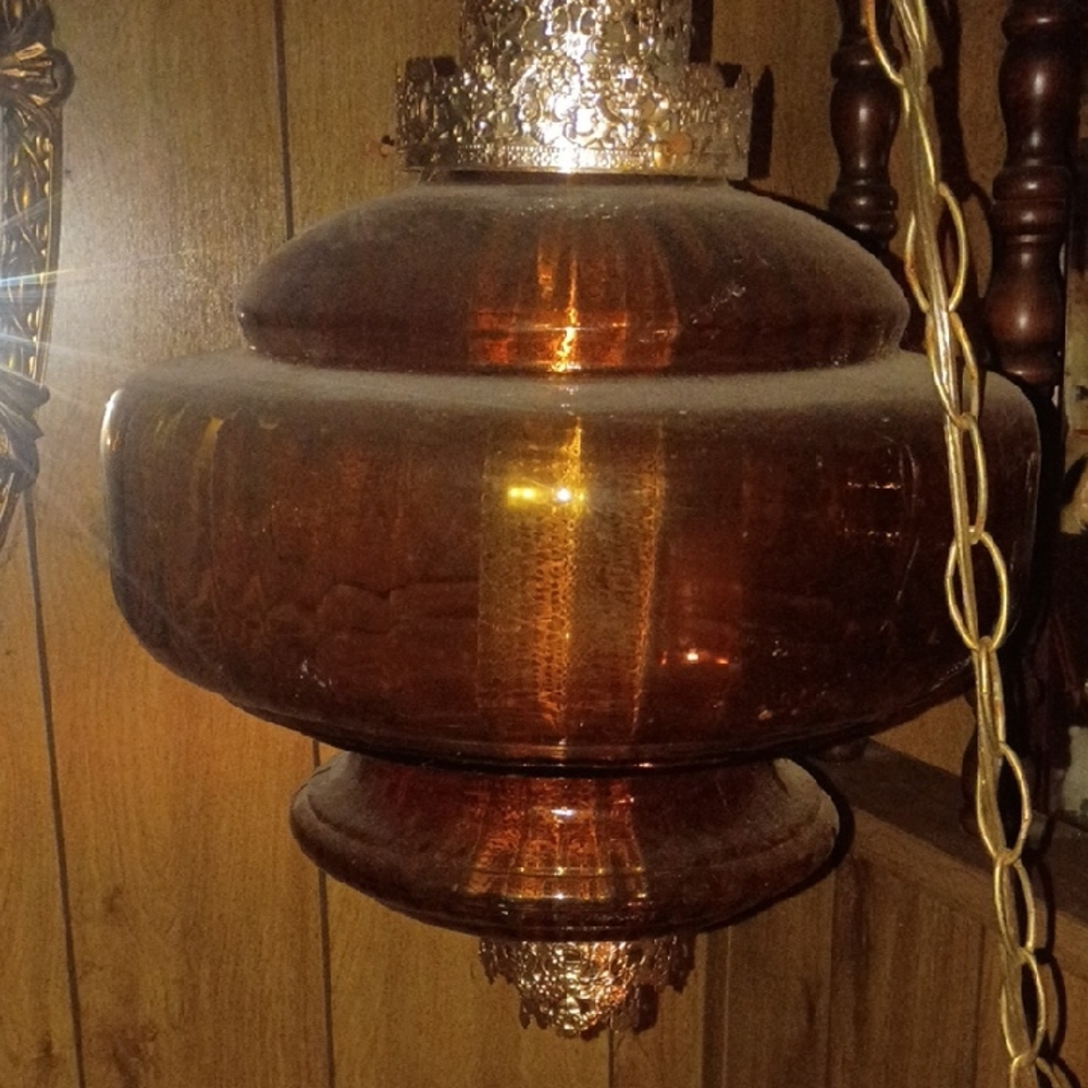 Hollywood Regency Swag Lamp 1950s